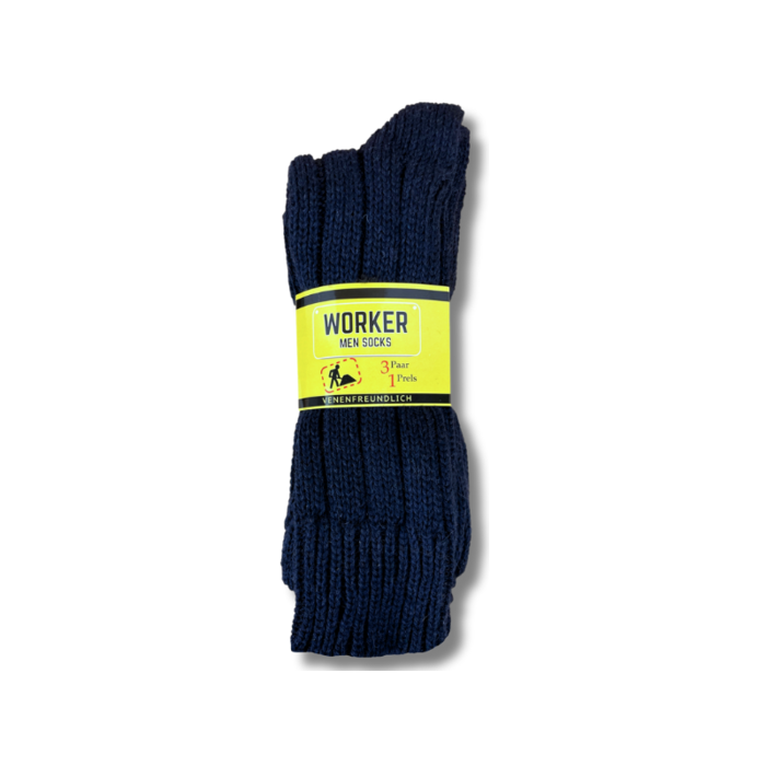 3 Paar Noorse werksokken thermo Marineblauw
