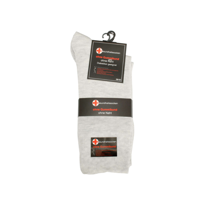 3 paar diabetes sokken Drukvrije boord Beige/Grijs Melange