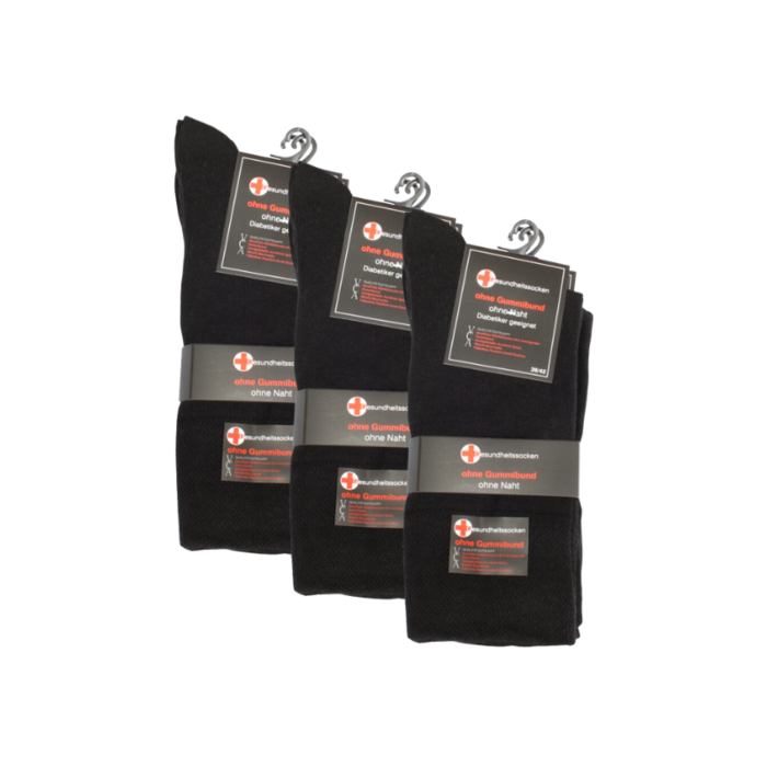 9 paar diabetes sokken Drukvrije boord Zwart