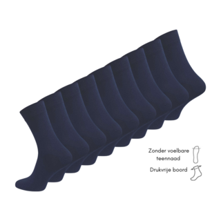 9 paar diabetes sokken Drukvrije boord Marineblauw
