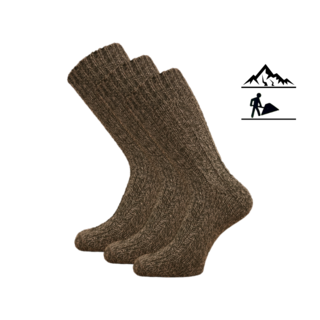 3 Paar Noorse werksokken thermo Bruin