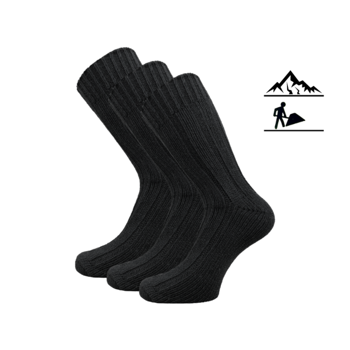 3 Paar Noorse werksokken thermo zwart