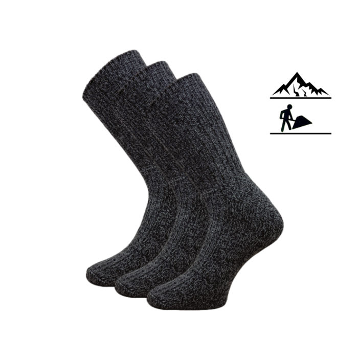 3 paar Noorse werksokken thermo antraciet