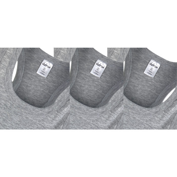 3 stuks halterhemd - 100% katoen - Grijs