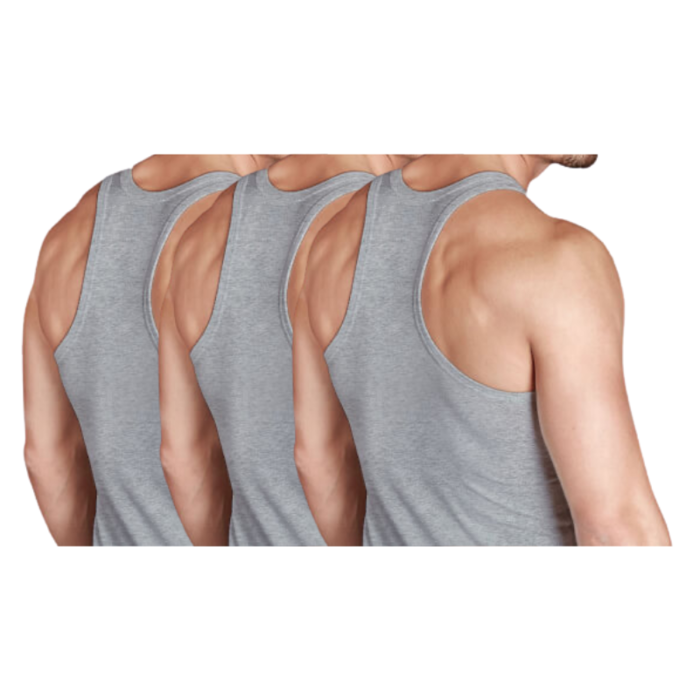 3 stuks halterhemd - 100% katoen - Grijs