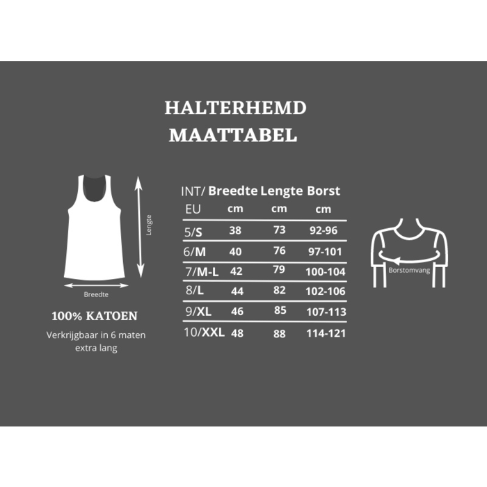 3 stuks halterhemd - 100% katoen - Grijs
