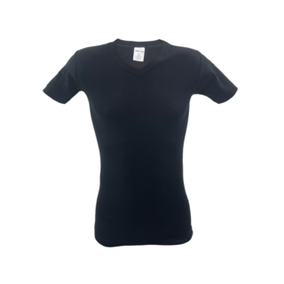 V-hals T-shirt Zwart