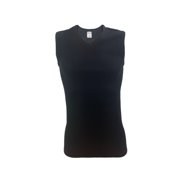 A-shirt V-hals mouwloos Zwart