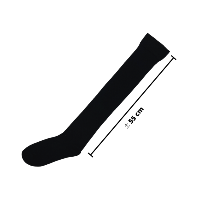 3 paar Overknee Kousen katoen zwart