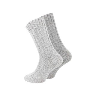 2 paar Noorse wollen sokken Unisex Grijs mix