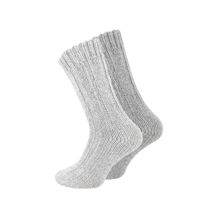 2 paar Noorse wollen sokken Unisex Grijs mix