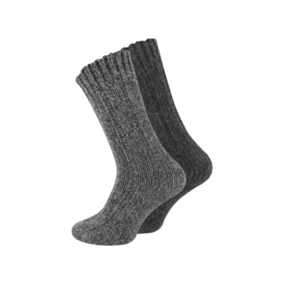 2 paar Noorse wollen sokken Unisex Antraciet mix