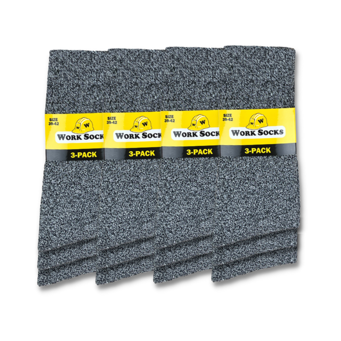 12 paar Bonanza werksokken heavy basic grijs