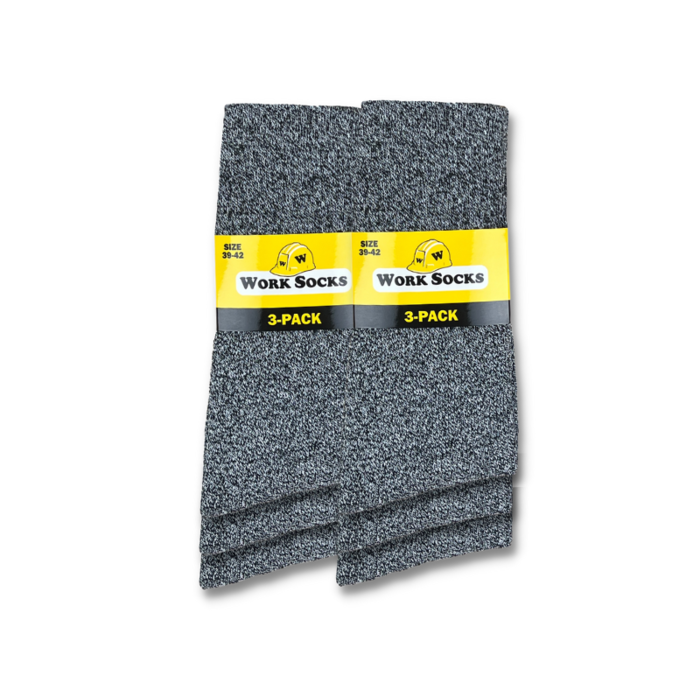 6 paar Bonanza werksokken heavy basic grijs