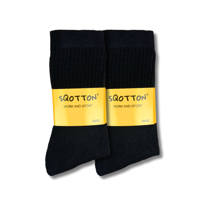 10 paar SQOTTON® Werk- en Sportsokken - Zwart