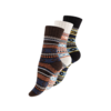3 paar Noorse wollen sokken Hygge Gemixt Marineblauw/Ecru/Bruin