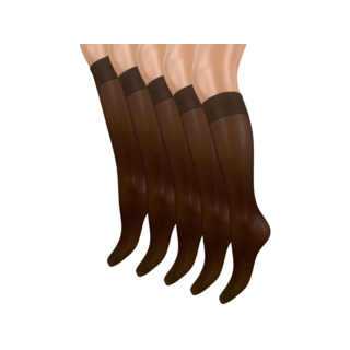 Panty kniekousen 5 PACK Zijdemat 15 Denier Zwart