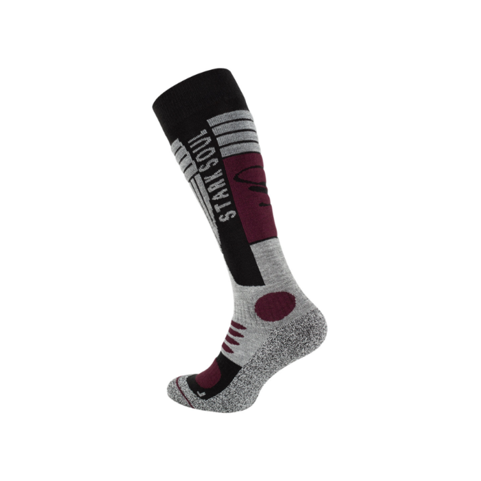 Skisokken Snowboardsokken Zwart/Bordeaux