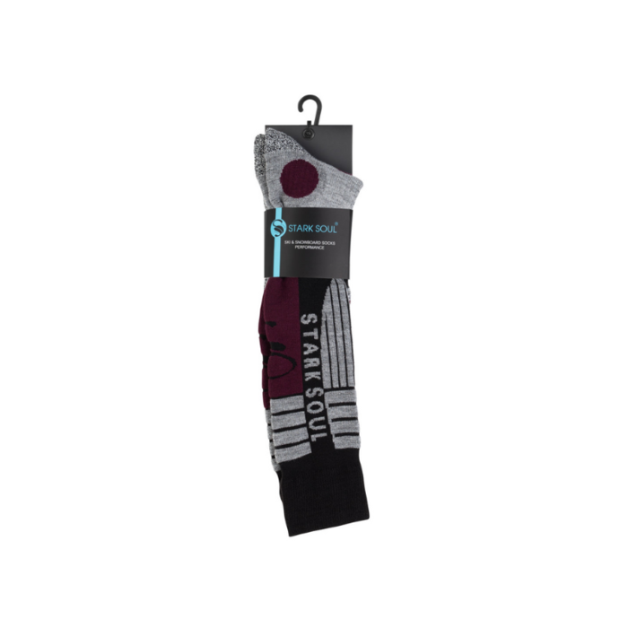 Skisokken Snowboardsokken Zwart/Bordeaux