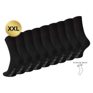 9 paar XXL Herensokken Drukvrije boord Zwart