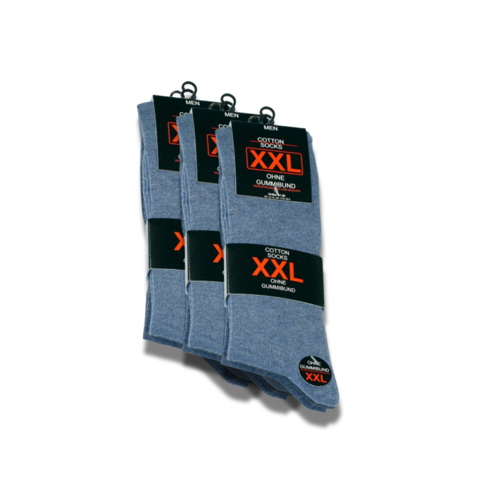 9 paar XXL Herensokken Drukvrije boord Jeansblauw mix