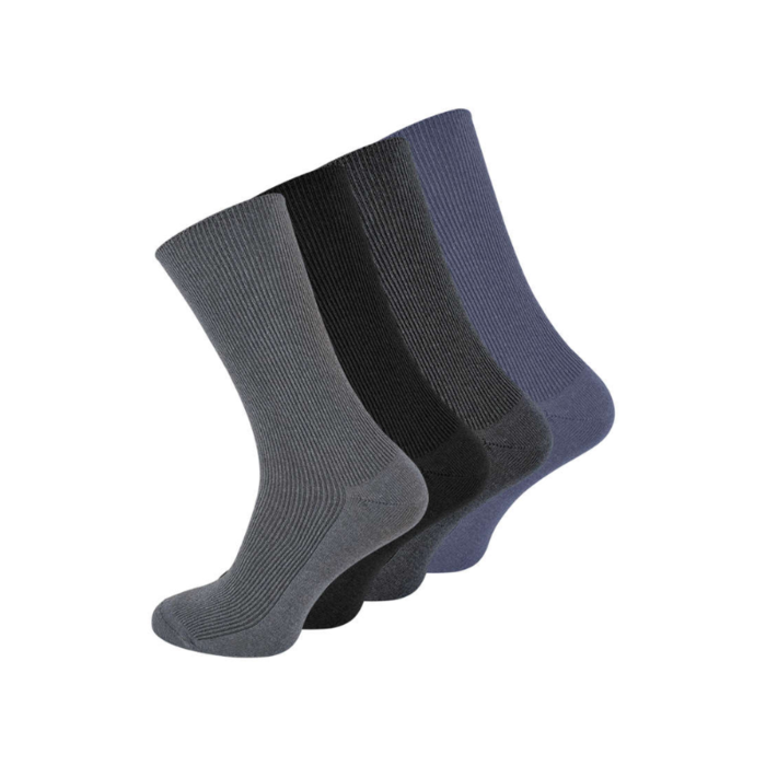 4 pack diabetes sokken Zonder elastische boord Naadloos Blauw/Gijs Mix