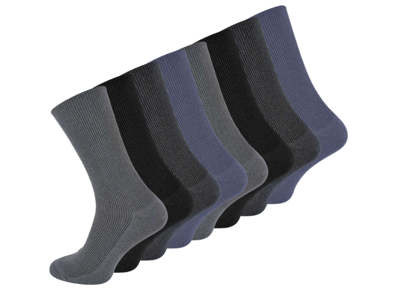 8 pack diabetes sokken Zonder elastische boord Naadloos Blauw/Gijs Mix