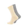2 paar Wollen sokken met Alpacawol Fijn gebreid Unisex Ecru-Grijs