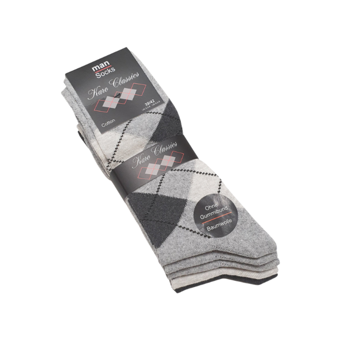 5 paar Herensokken Niet knellende boord Ruit Grijs-mix