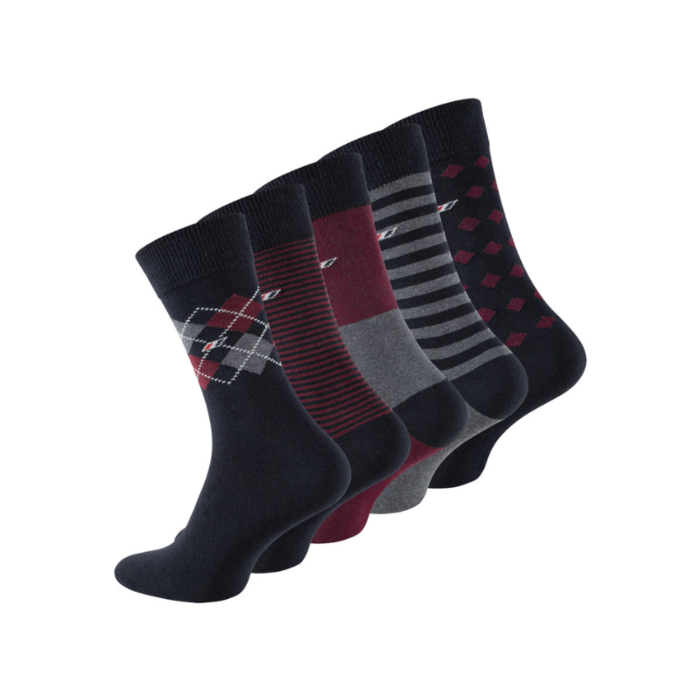 5 paar Casual herensokken Ruit/Strepen-mix
