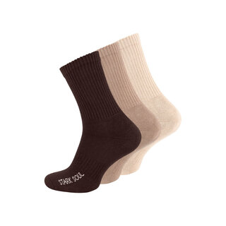 Sportsokken met badstof zool  Gekamd katoen  3-Pack  Bruin/Beige/Ecru