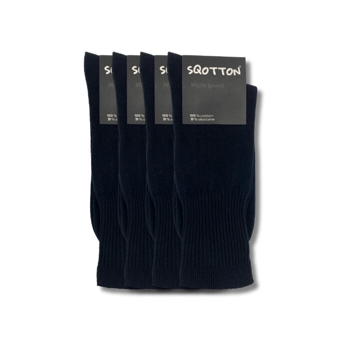 4 paar Niet knellende sokken Wijde boord Basic Zwart