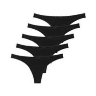 5 stuks Katoenen dames strings Zwart