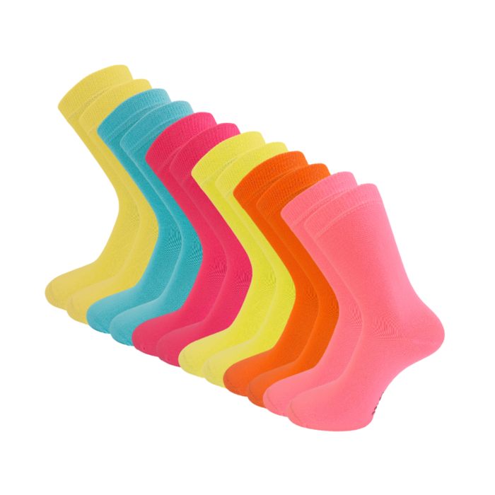 12 paar Damessokken Naadloos Neon