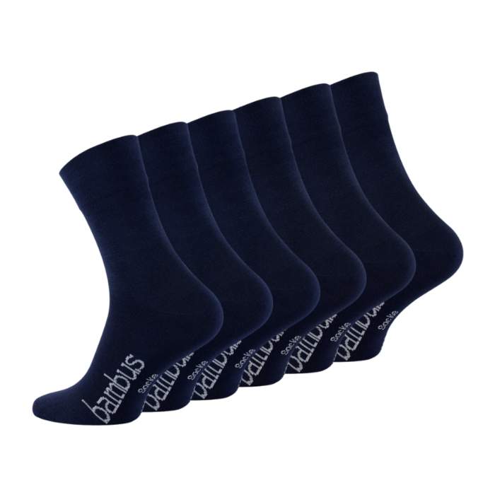 6 paar Bamboe sokken Naadloos  Marineblauw