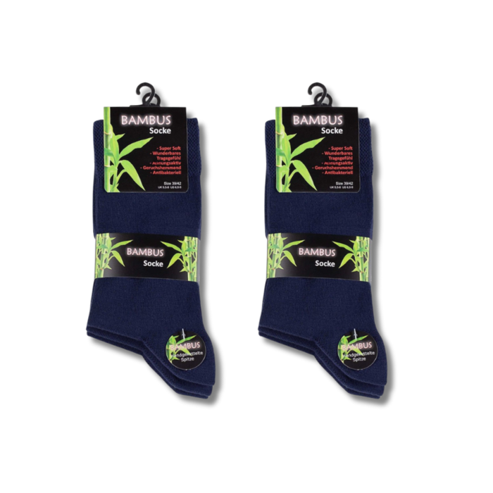 6 paar Bamboe sokken Naadloos  Marineblauw