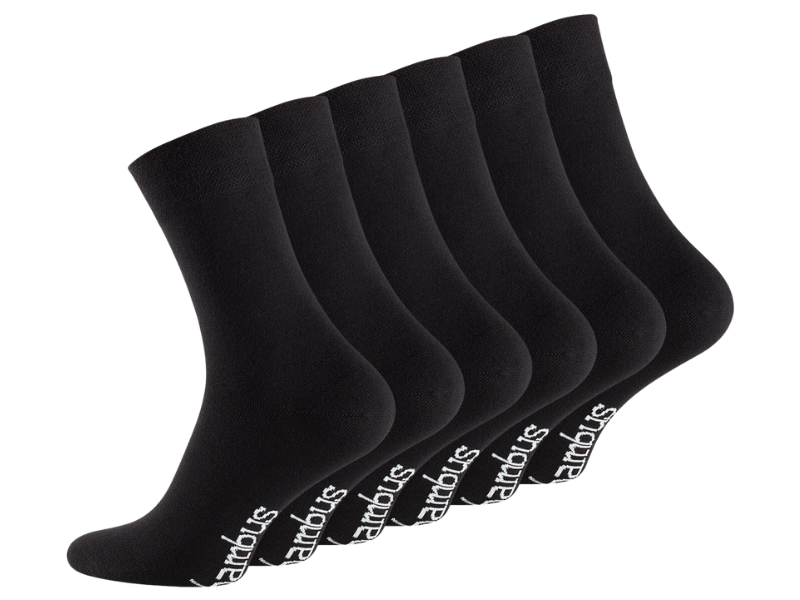 6 paar Bamboe sokken Naadloos Zwart