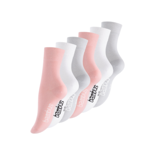 6 paar Bamboe sokken Naadloos Roze/Wit/Grijs
