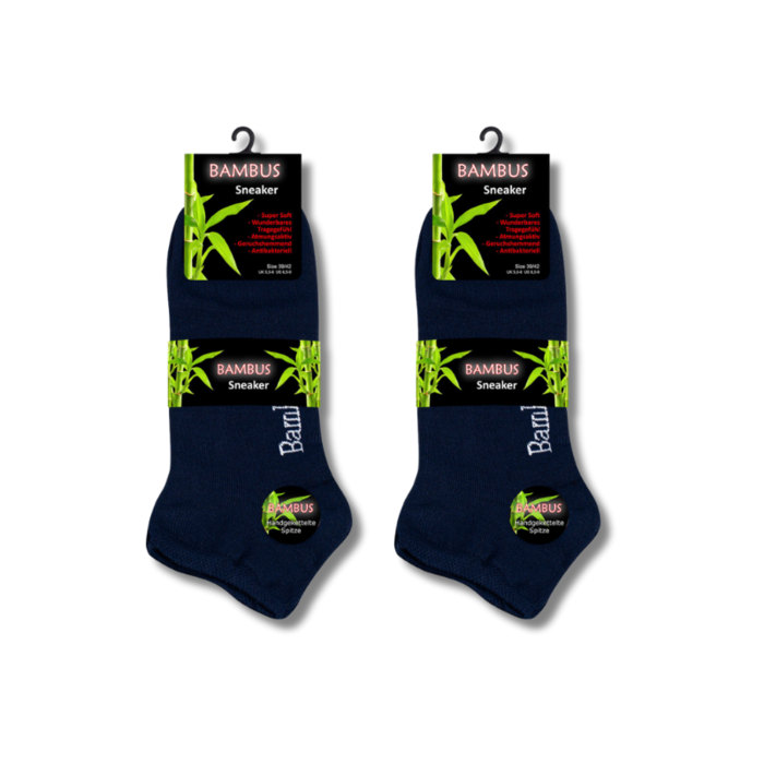 6 paar Bamboe sneakersokken Naadloos Zwart/Grijs/Marineblauw