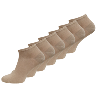 6 paar Bamboe sneakersokken Naadloos Beige