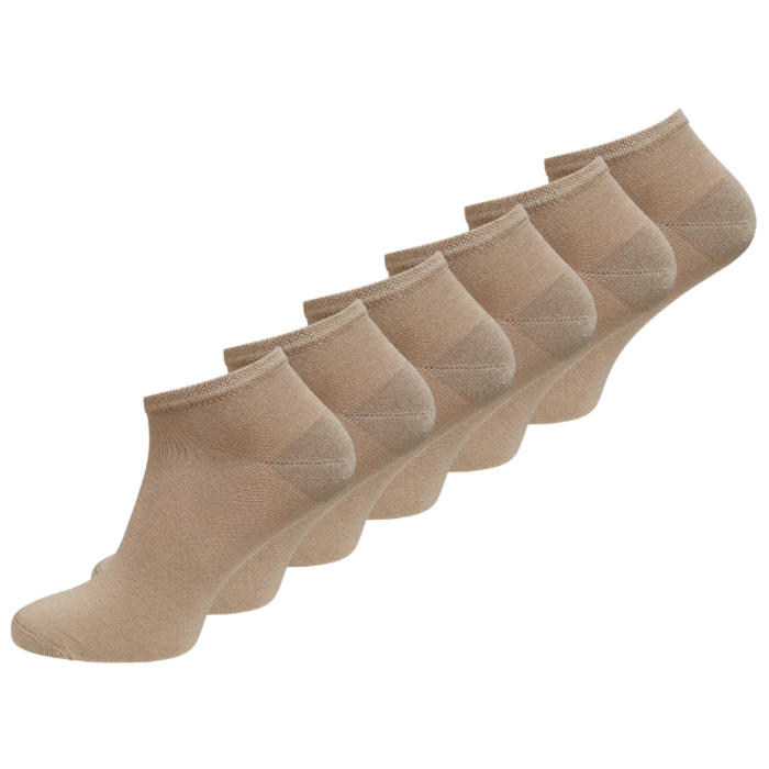 6 paar Bamboe sneakersokken Naadloos Beige