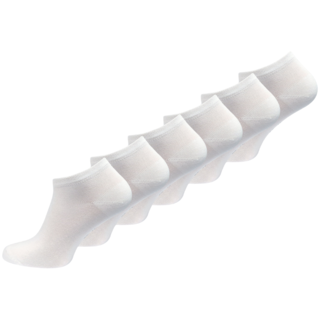 6 paar Bamboe sneakersokken Naadloos Wit