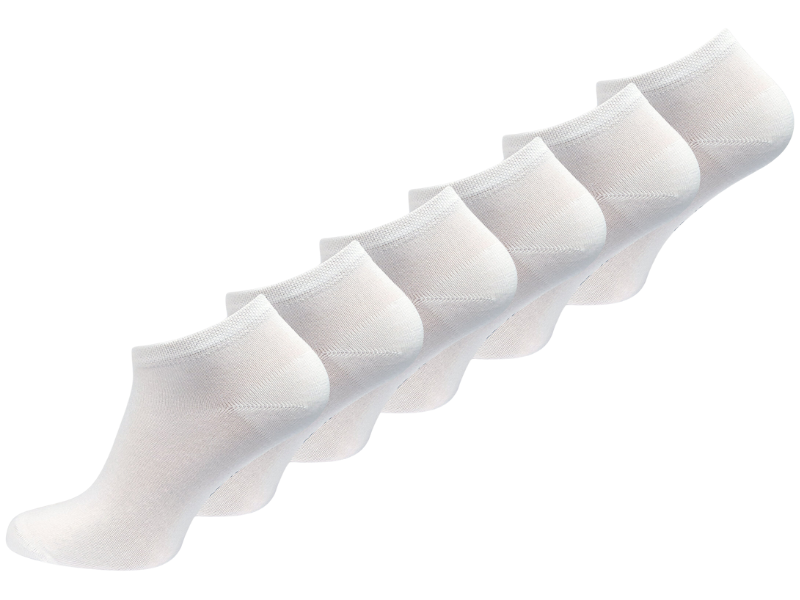 6 paar Bamboe sneakersokken Naadloos Wit