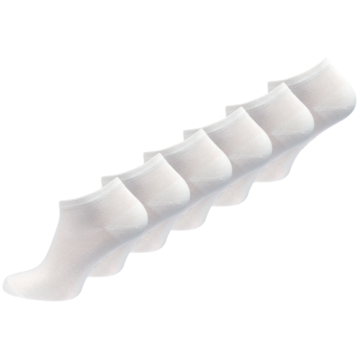 6 paar Bamboe sneakersokken Naadloos Wit