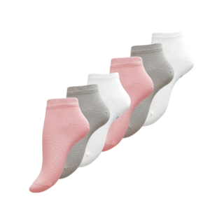6 paar Bamboe sneakersokken Naadloos Roze/Wit/Grijs