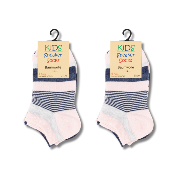 8 paar Meisjes sneakersokken Dots/Stripes-mix