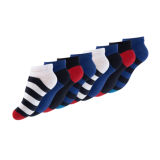 8 paar Jongens sneakersokken Casual/Stripes-mix