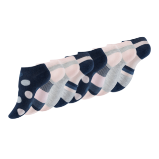 8 paar Dames sneakersokken Dots/Stripes-mix