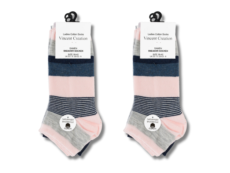 8 paar Dames sneakersokken Dots/Stripes-mix - Sqotton.nl
