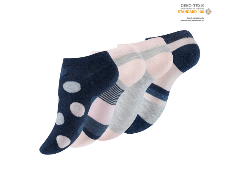 8 paar Dames sneakersokken Dots/Stripes-mix - Sqotton.nl